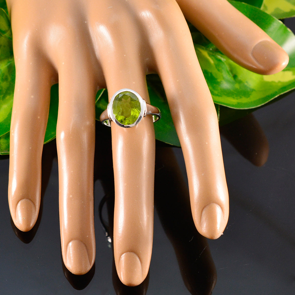 Julia Traditional Green Solitaire Ring