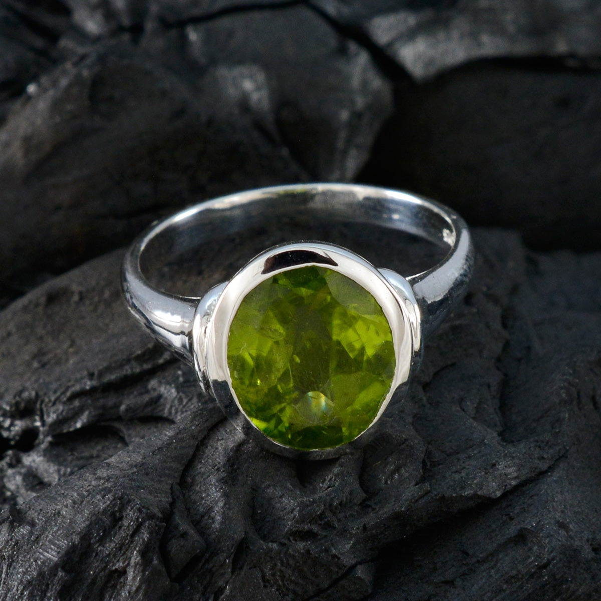 Julia Traditional Green Solitaire Ring