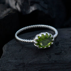 Hina Twist Green Solitaire Ring