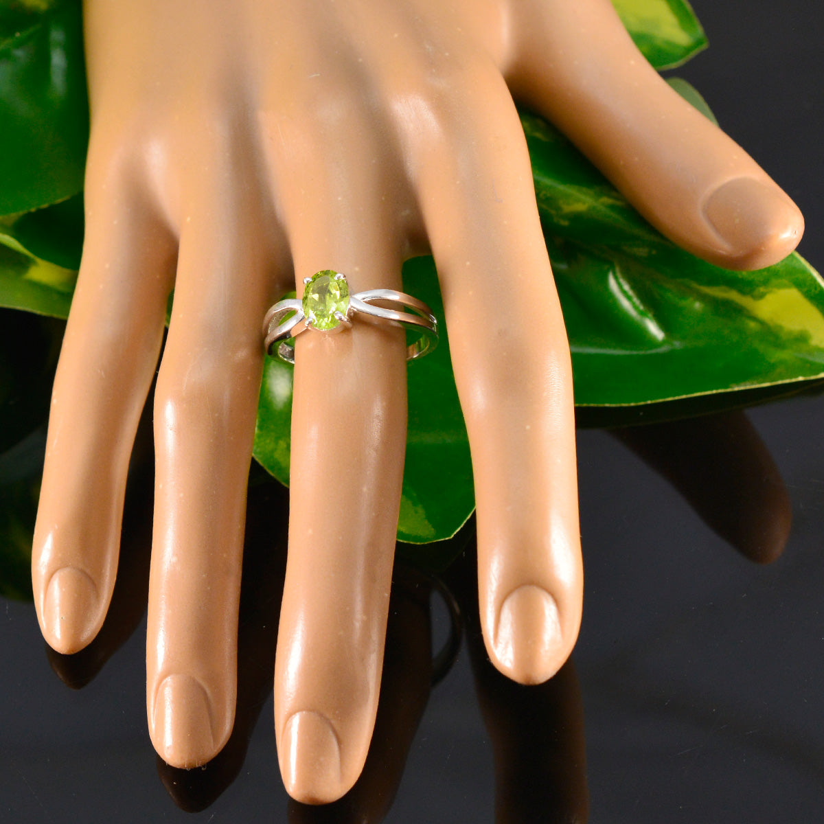 Julia Sophisticated Green Solitaire Ring