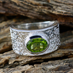 Priya Art Deco Green Solitaire Ring