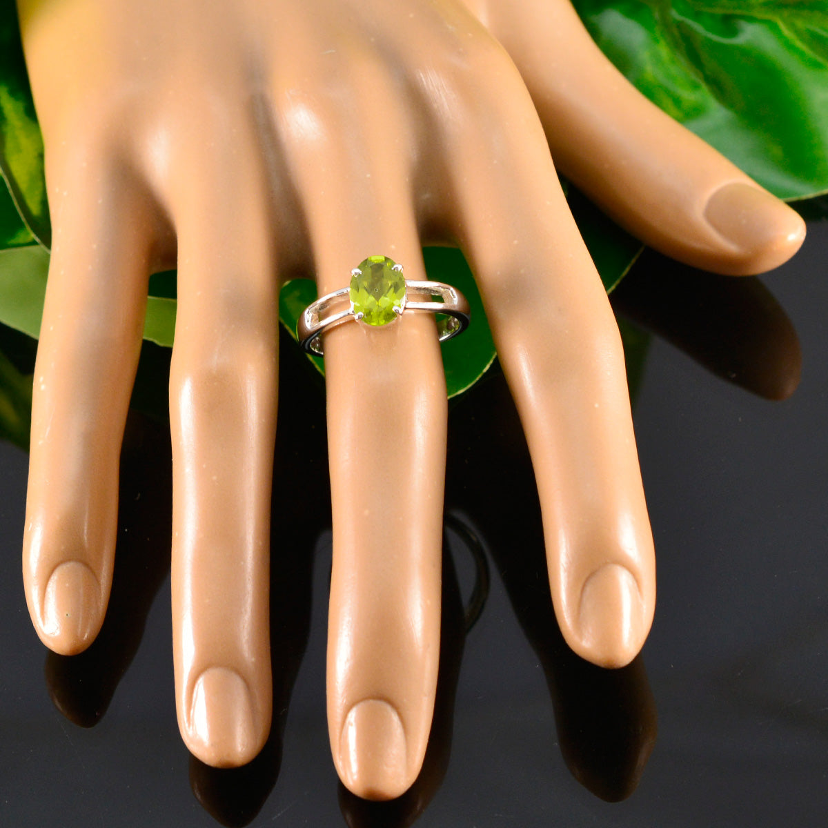 Audrey Trendy Green Solitaire Ring