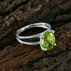 Meera Contemporary Green Solitaire Ring