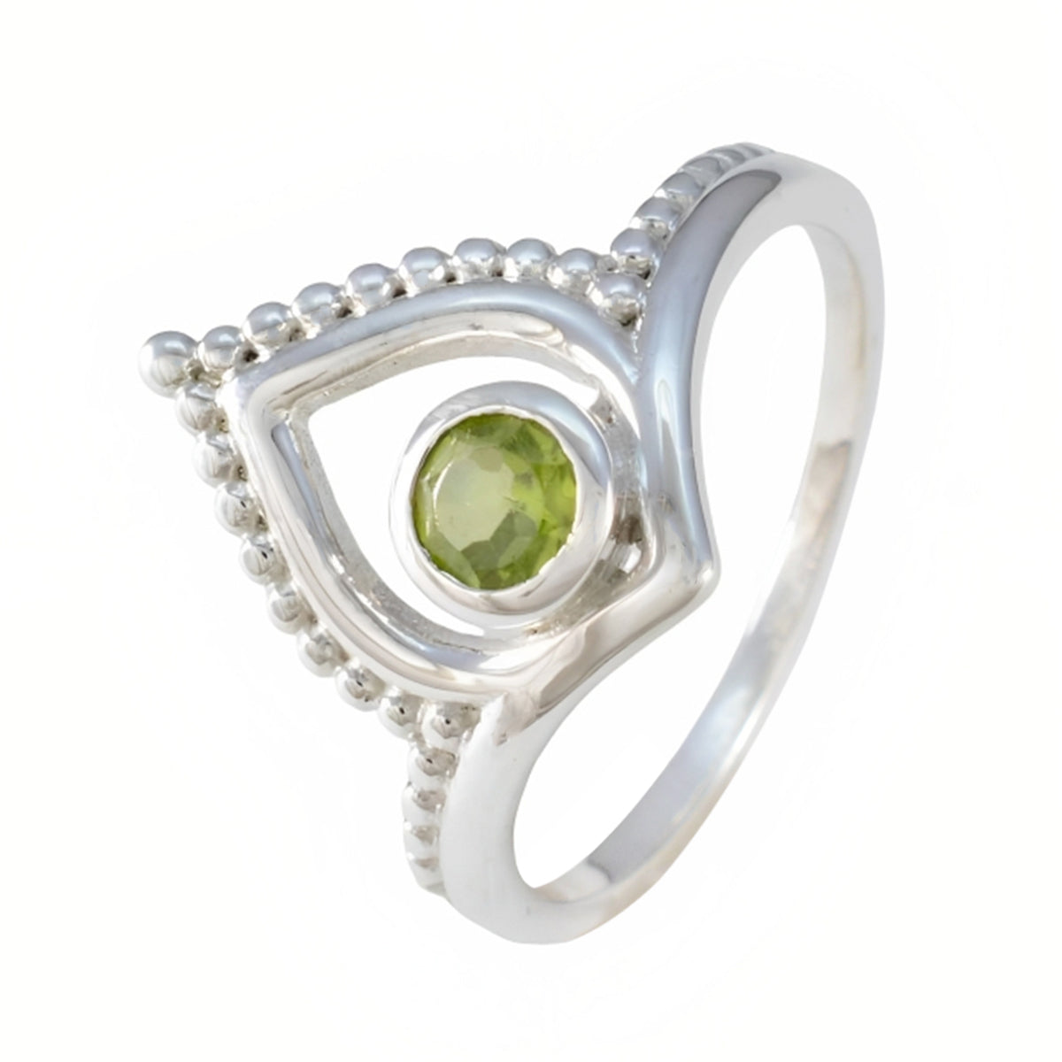 Eun-ji Modern Green Solitaire Ring