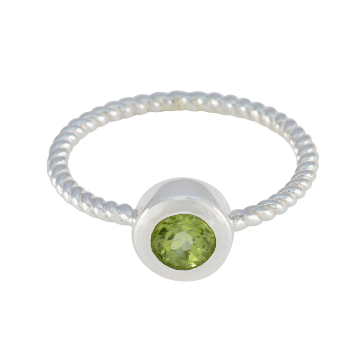 Aaliyah Sophisticated Green Solitaire Ring Peridot Green