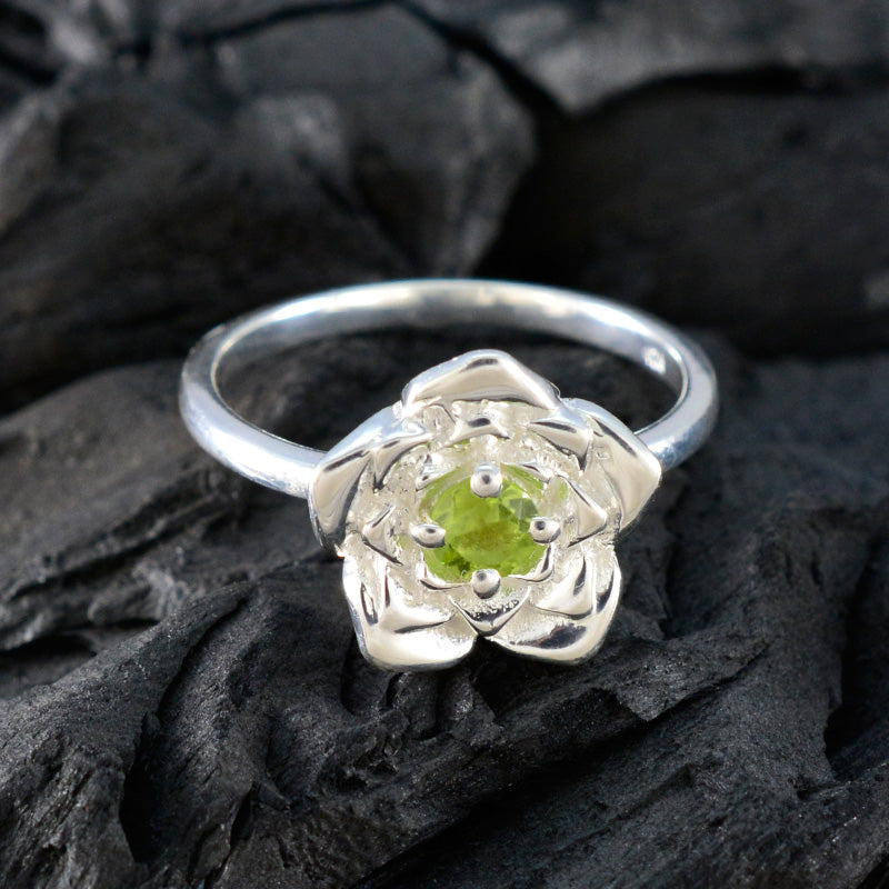 Lili Floral Green Solitaire Ring