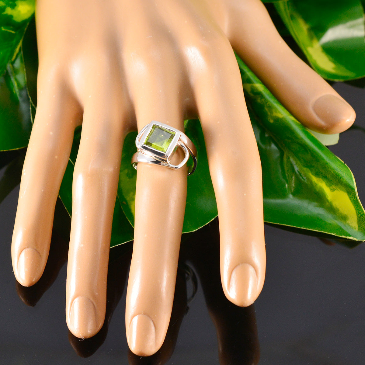 zazlle Boho Green Solitaire Ring