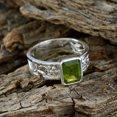 Emma Art Deco Green Solitaire Band