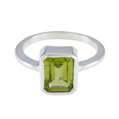 Jia Artisan Green Solitaire Ring Peridot Green