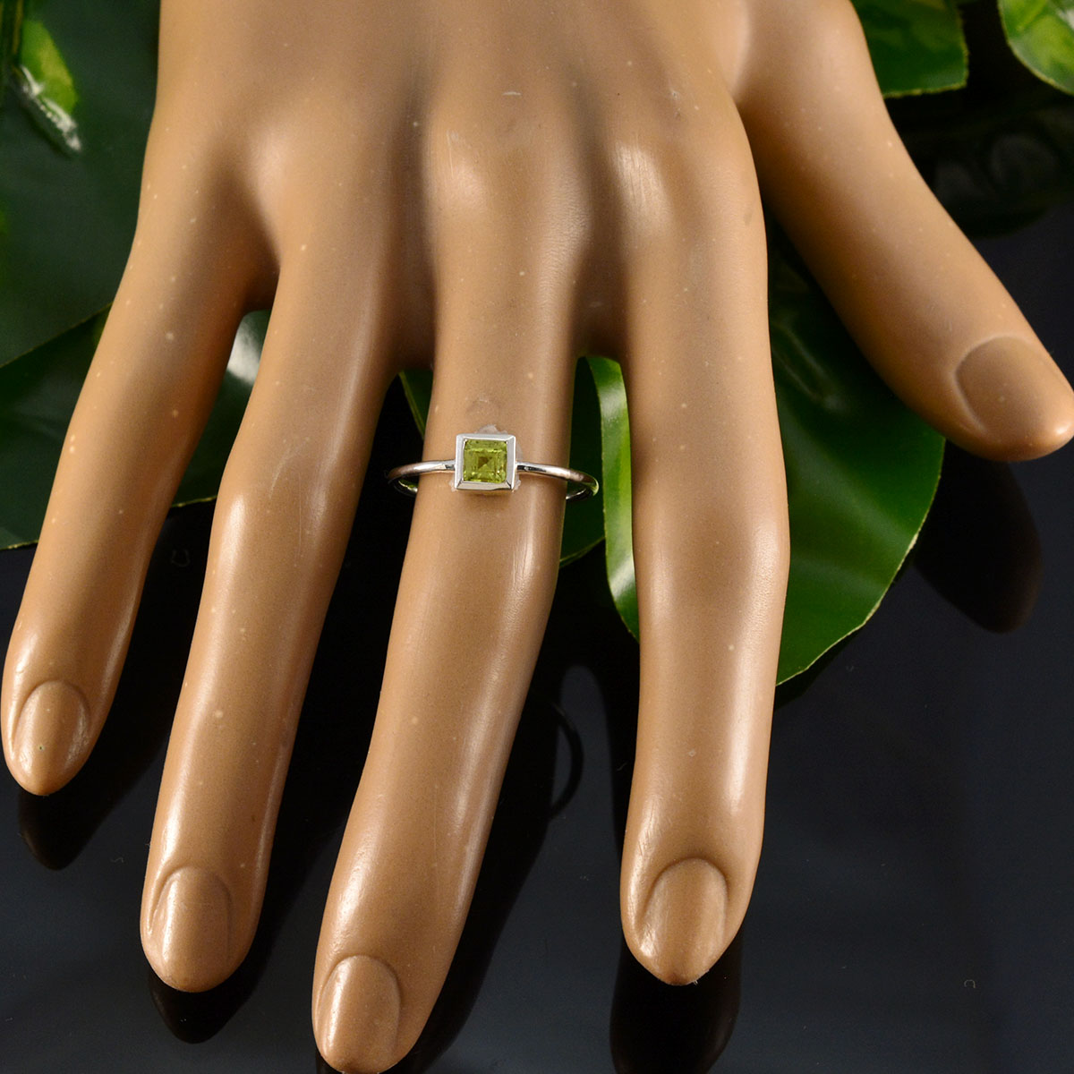Emilia Romantic Green Solitaire Ring