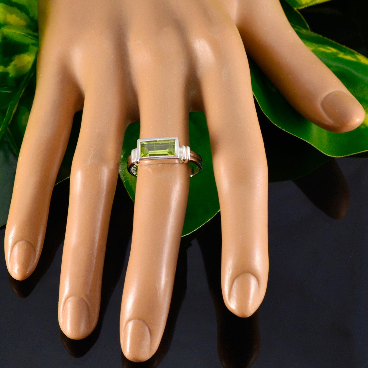 Liyana Love Green Solitaire Ring
