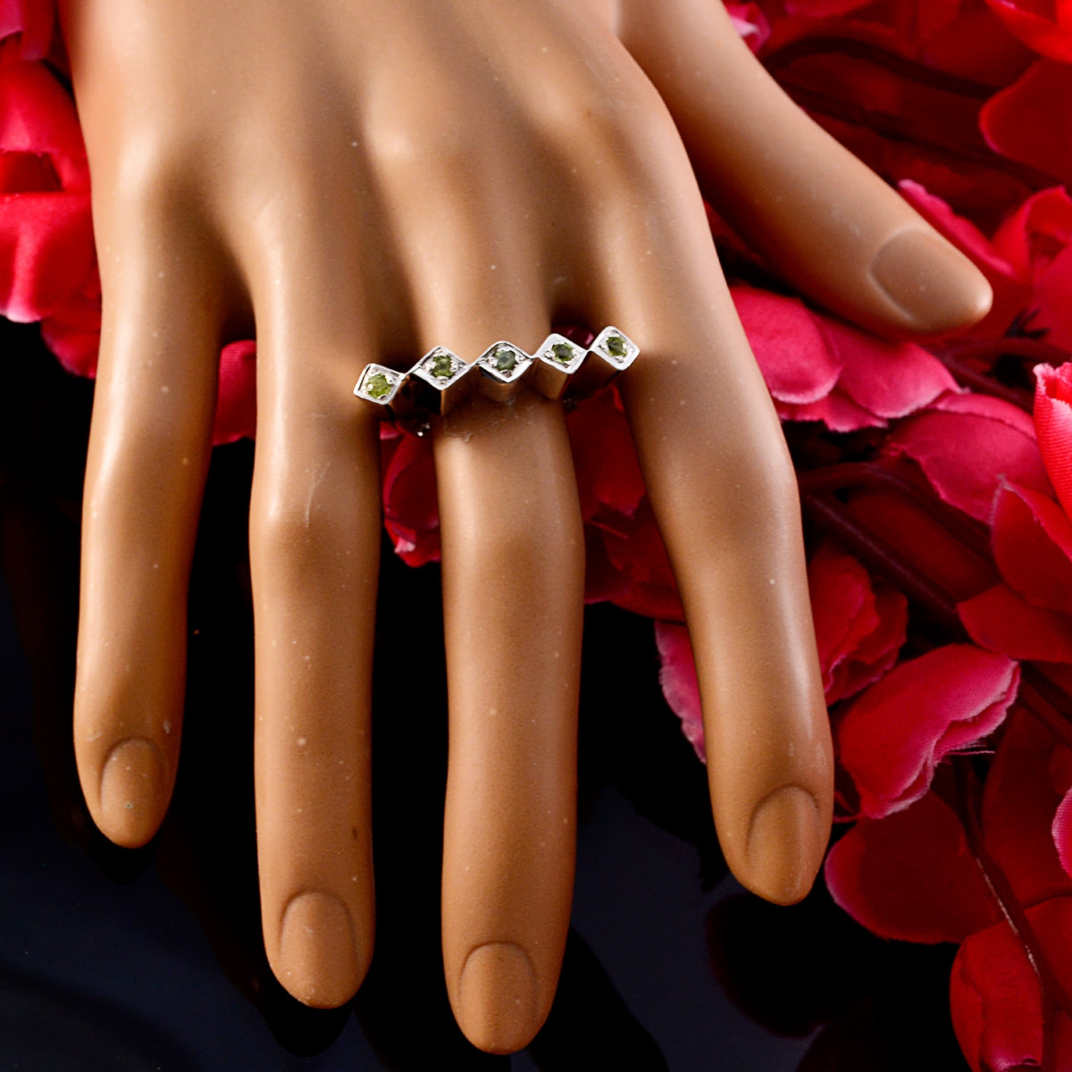 Ayesha Artisan Green Penta Ring