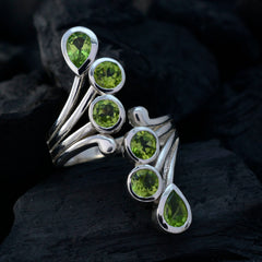 Riya Contemporary Green Hexa Ring