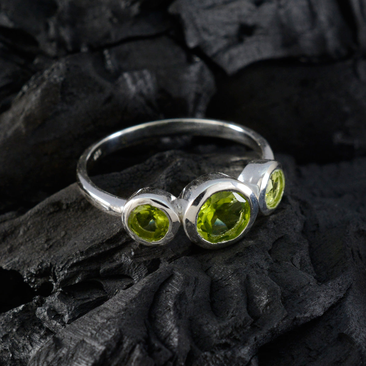Lily Artisan Green Trilogy Ring