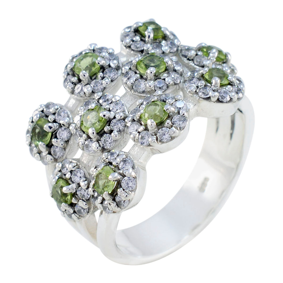 Tereza Contemporary Green multiple Ring