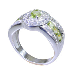 Meera Contemporary Green Halo Ring