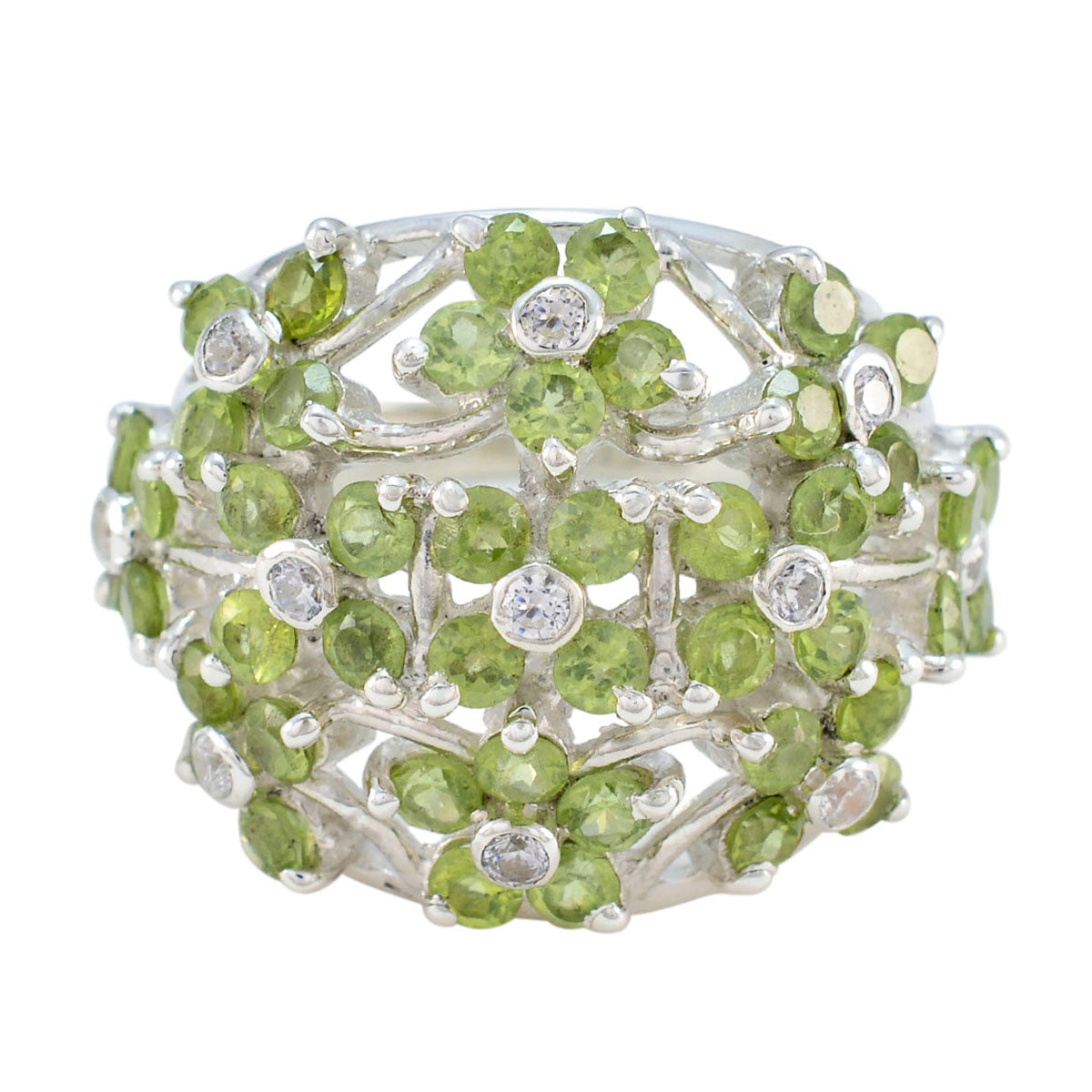 Florencia Floral Green multiple Ring