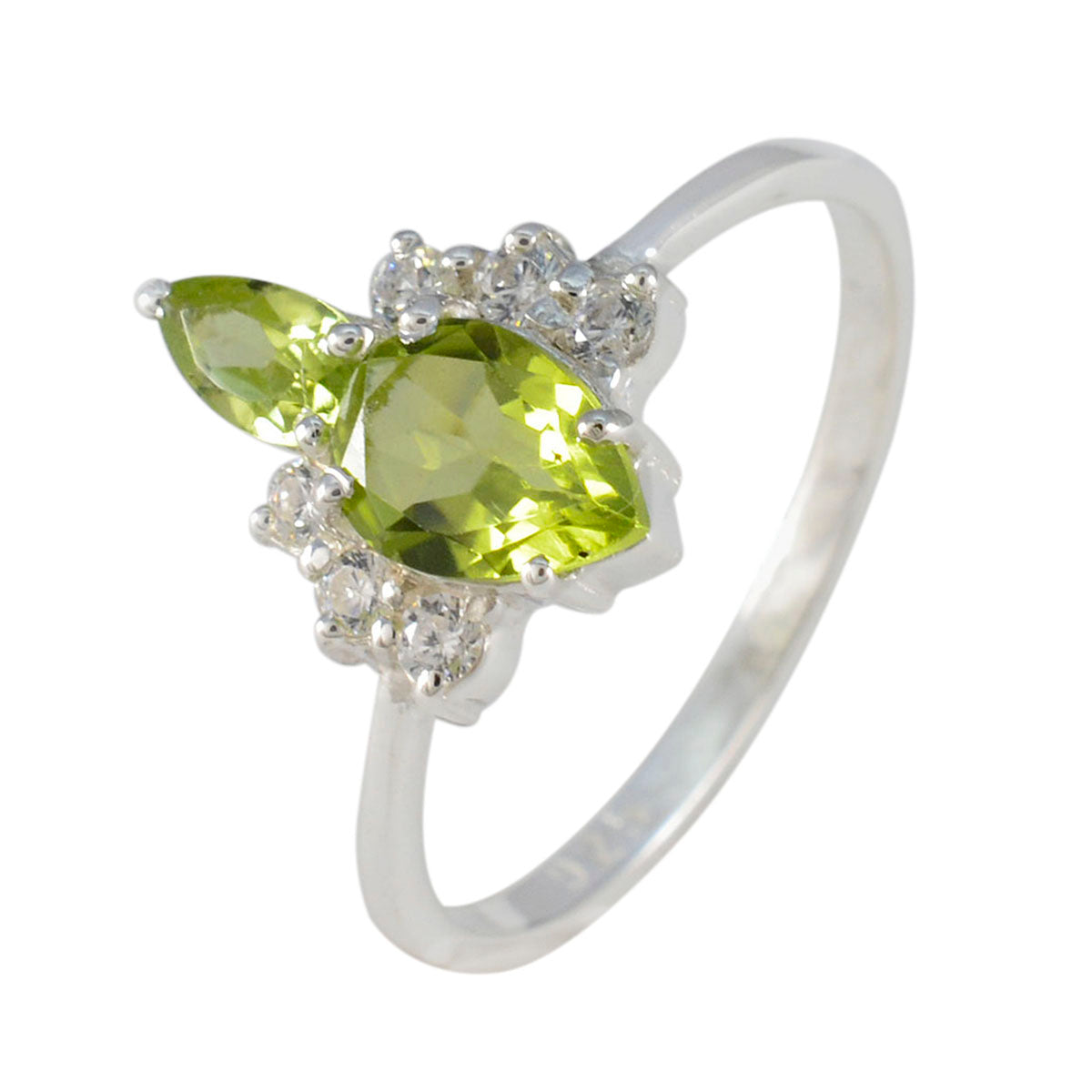 Ha-eun Feminine Green Toi et Moi Ring