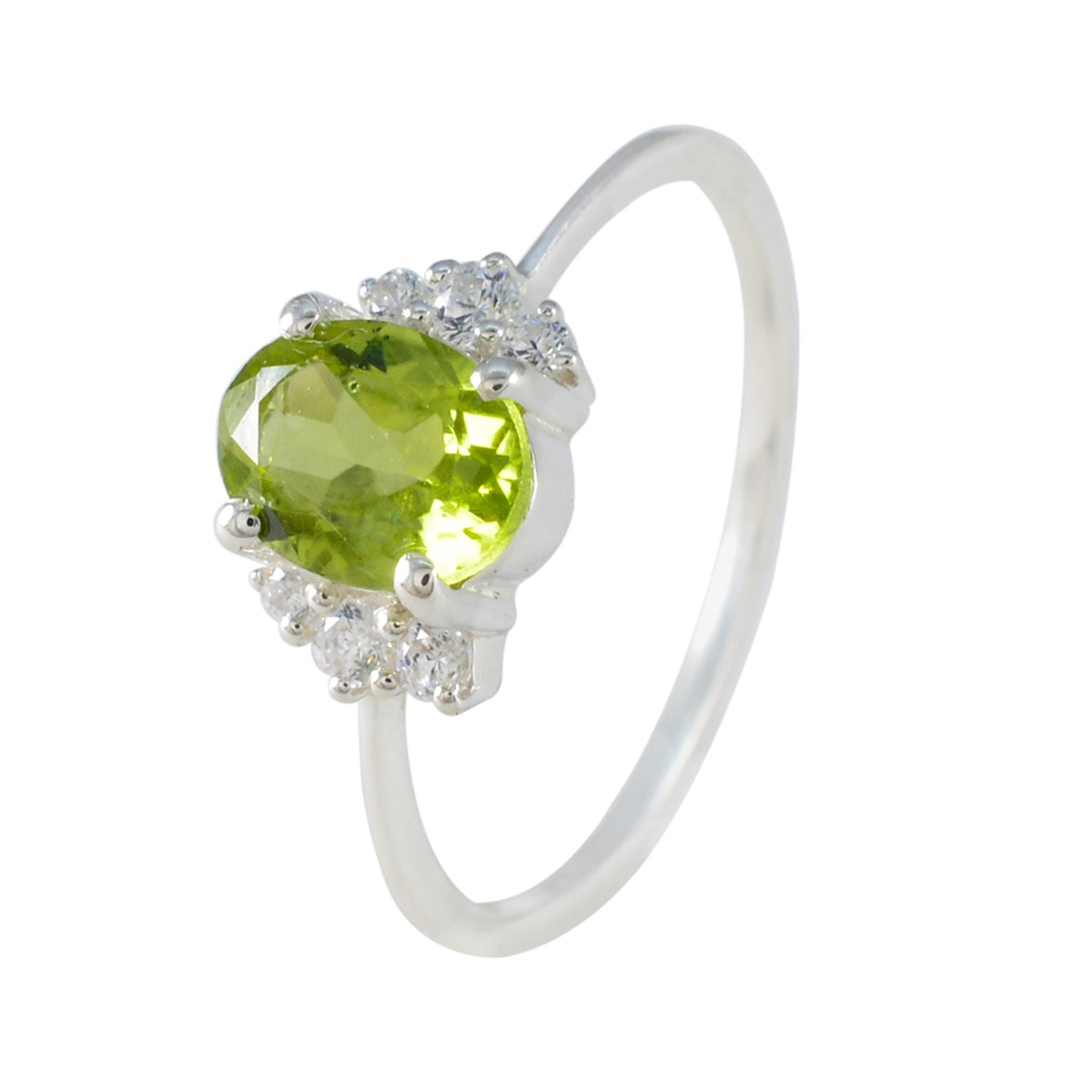 Mathilde Glamorous Green Halo Ring