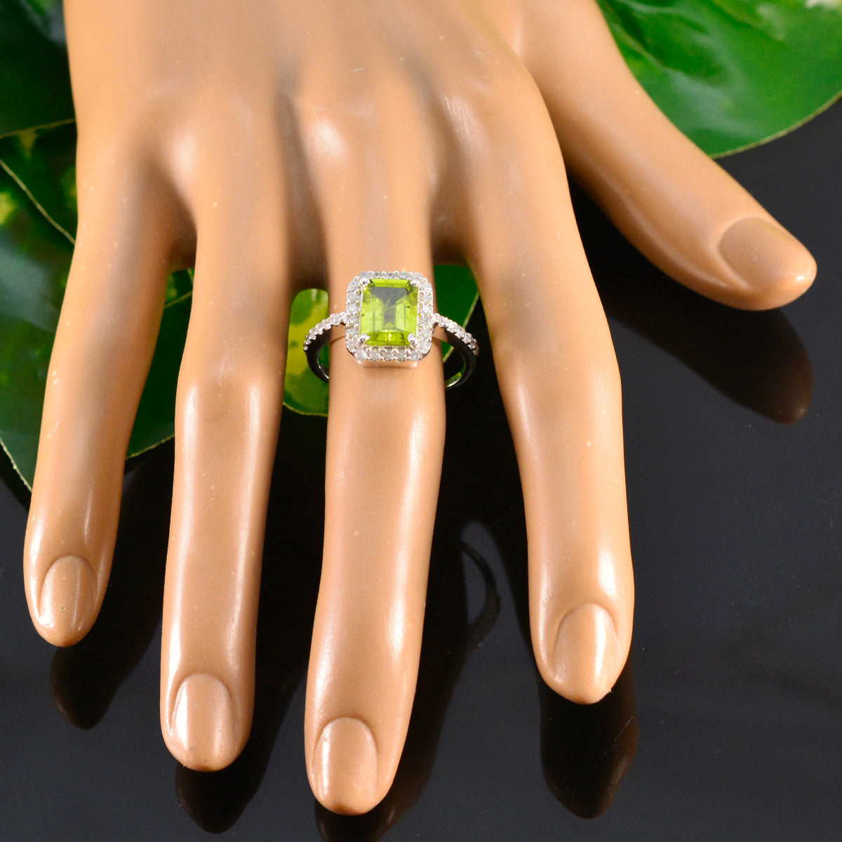 Skylar Sophisticated Green Halo Ring
