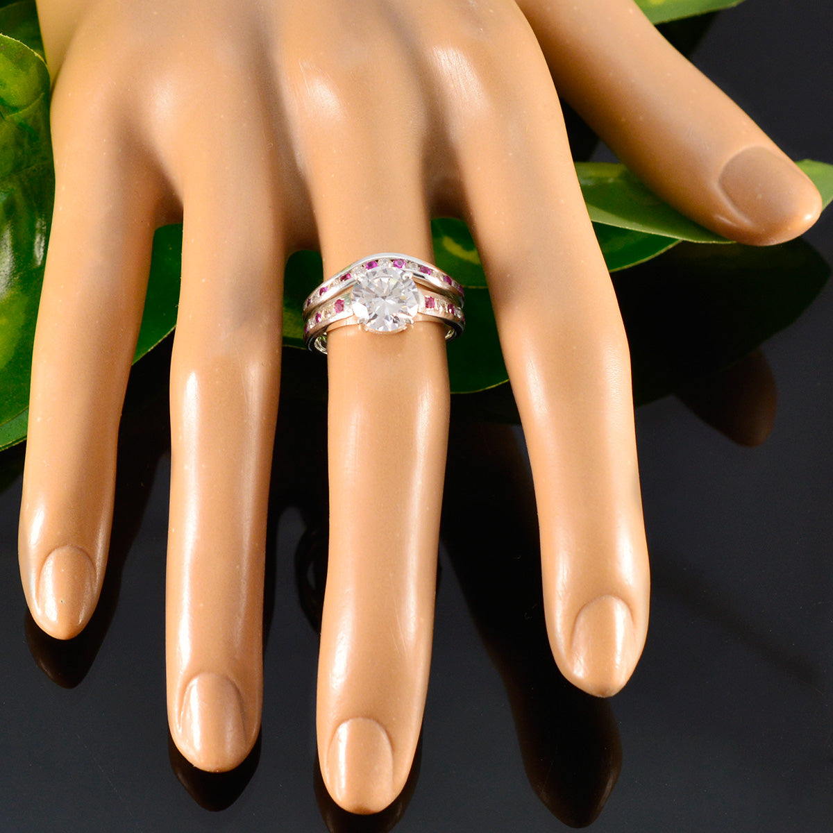 Yasmine Artisan Pink Halo Ring