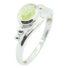 Ji-eun Romantic Light Green Solitaire Ring Prehnite Green