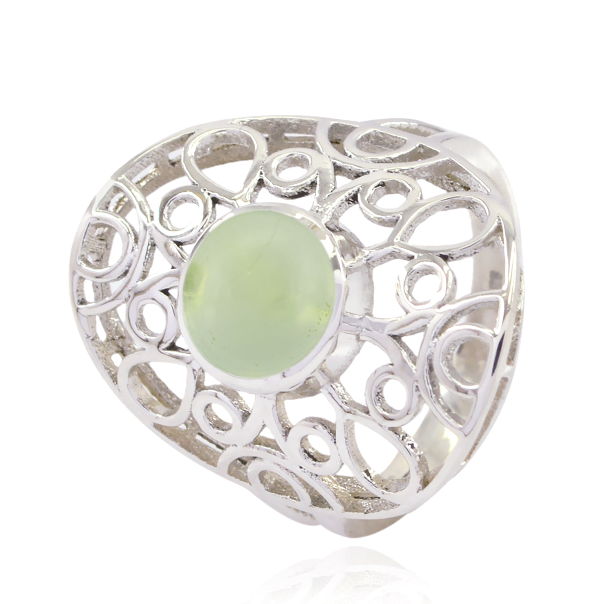 Teresa Filigree Light Green Solitaire Ring