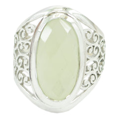 Daniela Filigree Light Green Solitaire Ring Prehnite Green
