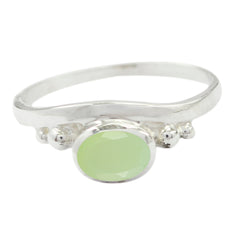 Jiwoo Feminine Light Green Solitaire Ring Prehnite Green