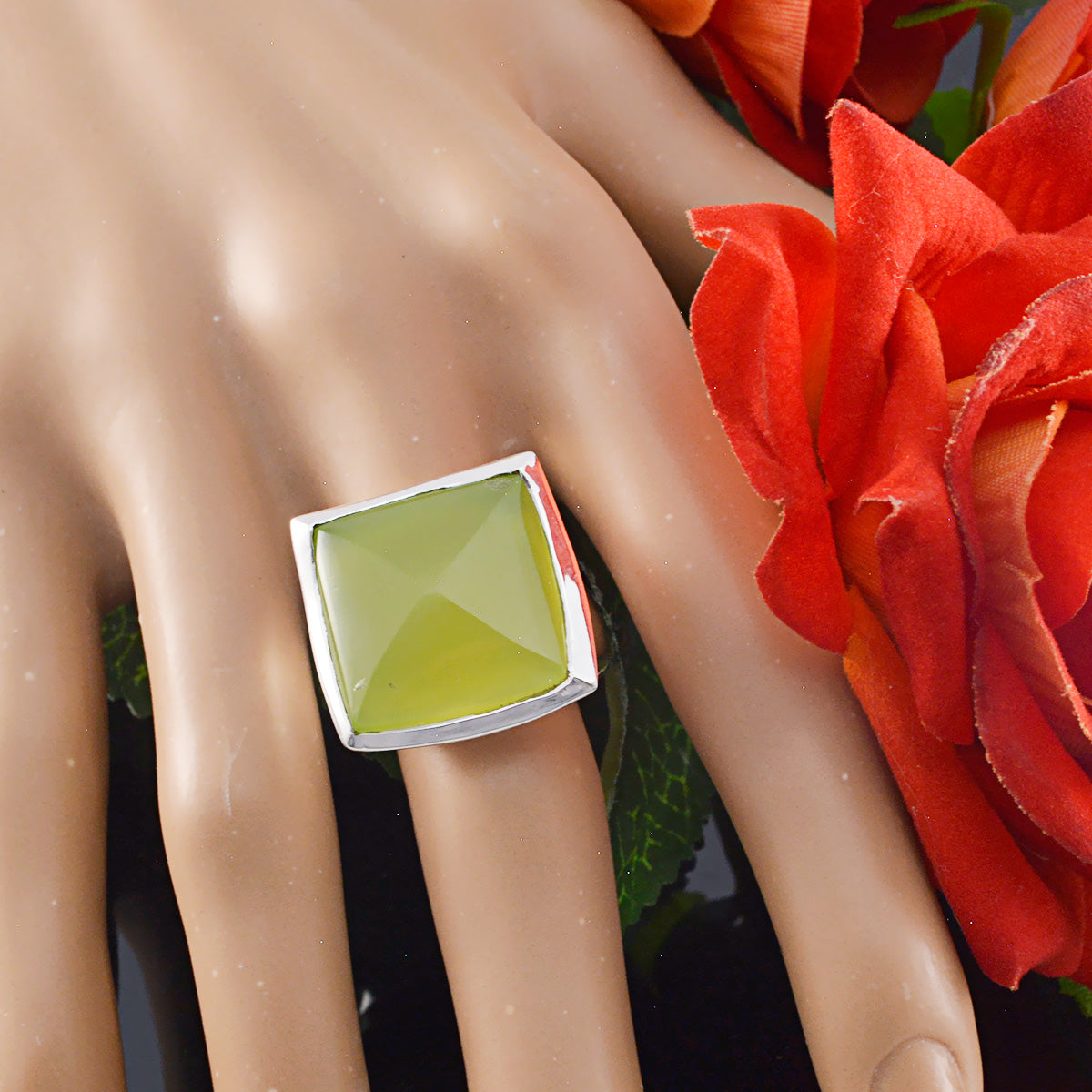 Micaela Victorian Light Green Solitaire Ring