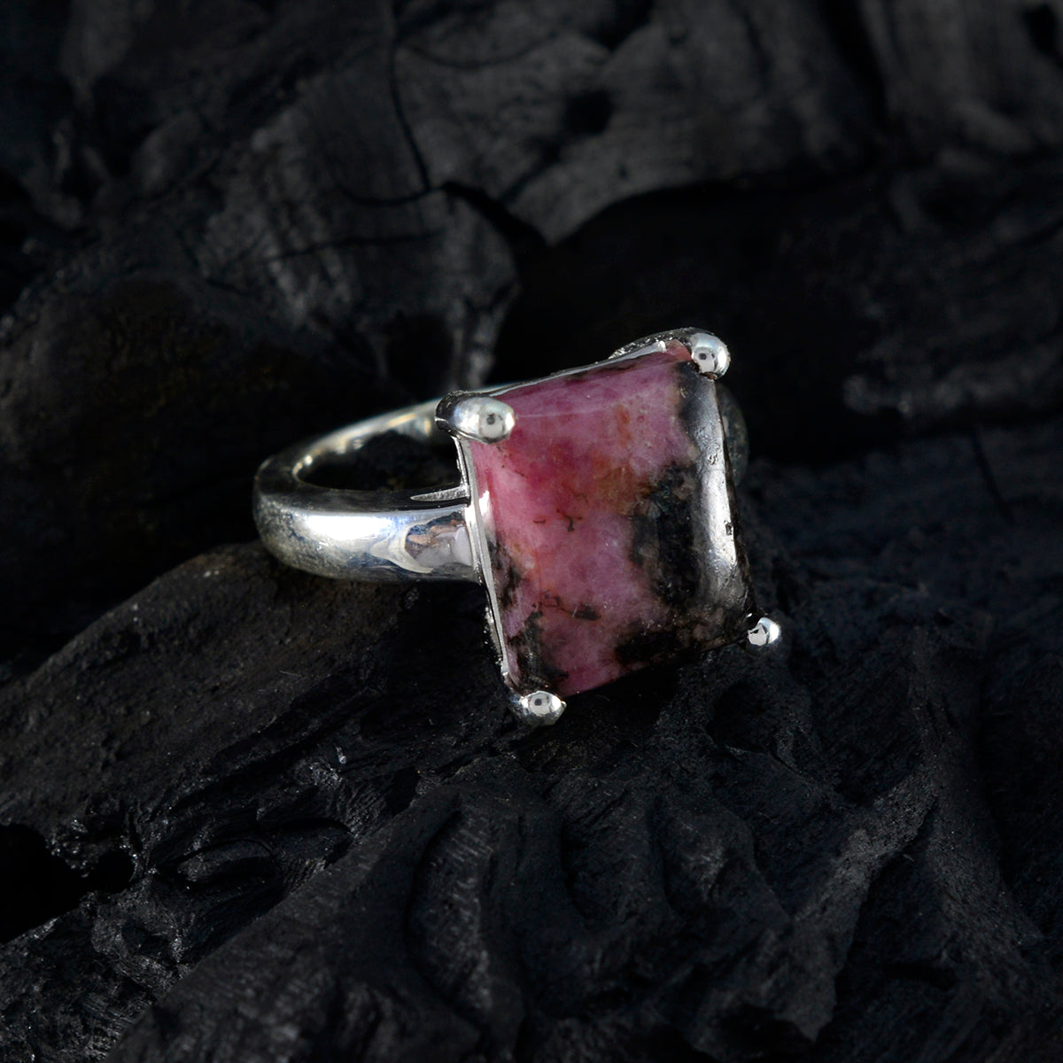 Lakshmi Romantic Pink Solitaire Ring