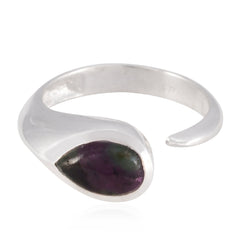 Natcha Graceful Red Solitaire Ring Ruby Zoisite Red