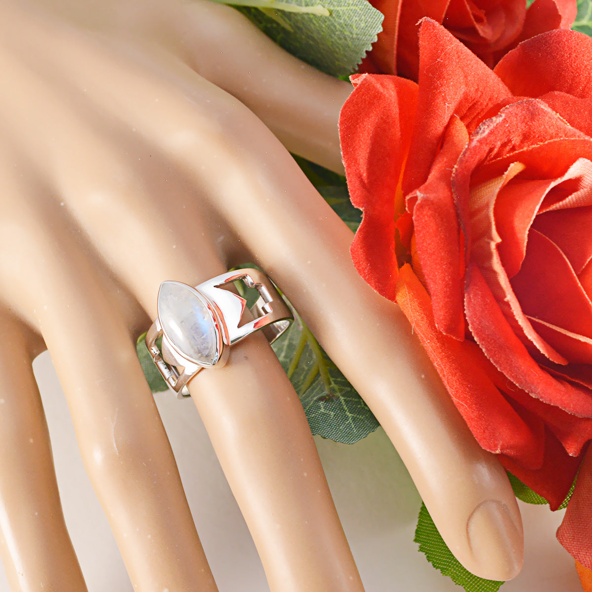Chloe Art Deco White Solitaire Ring