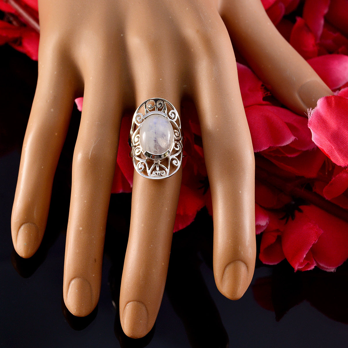 Priya Art Deco White Solitaire Ring