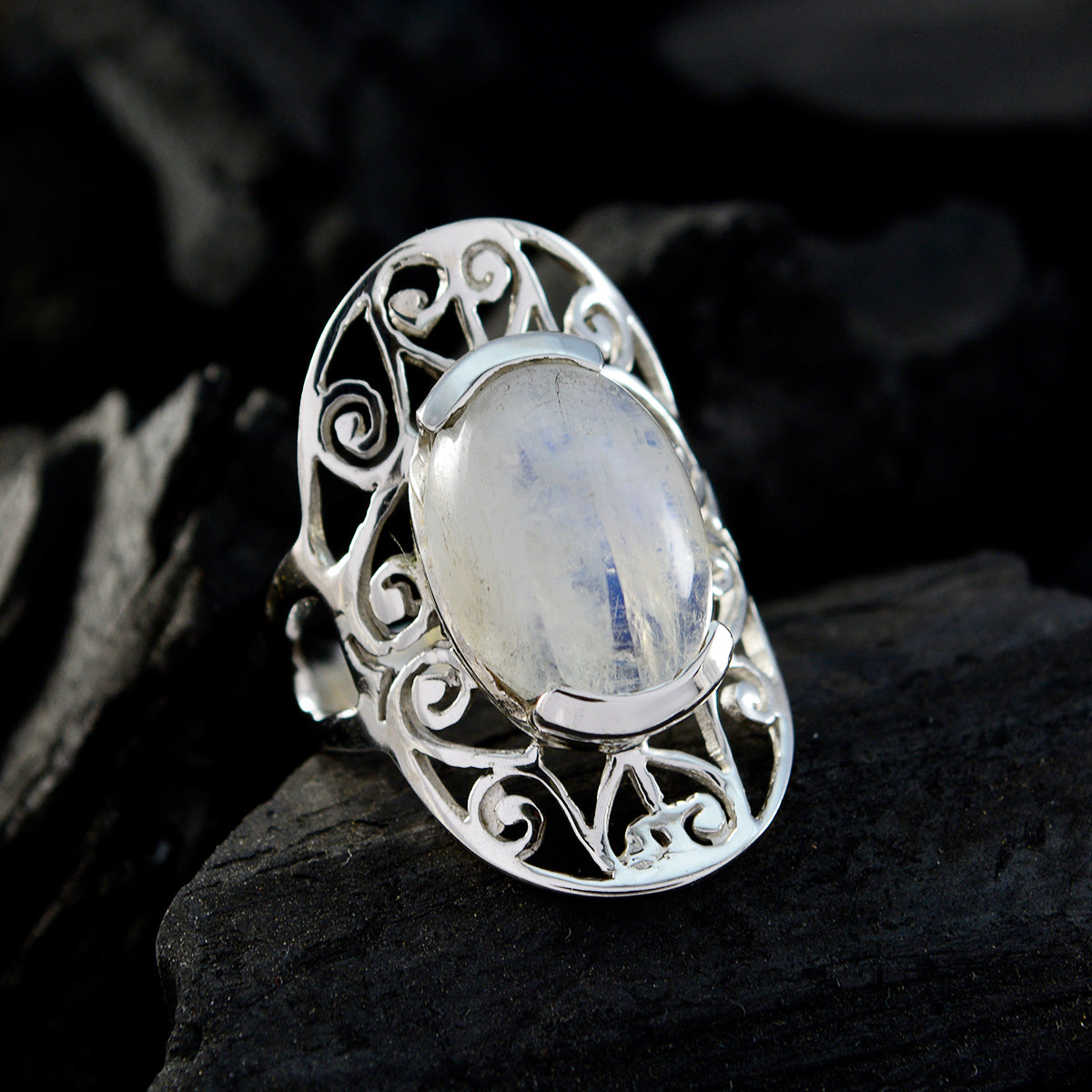 Priya Art Deco White Solitaire Ring