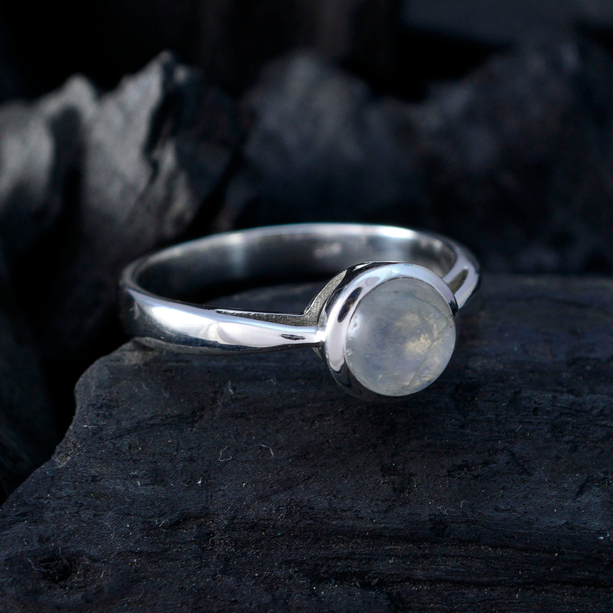 Maria Abstract White Solitaire Ring
