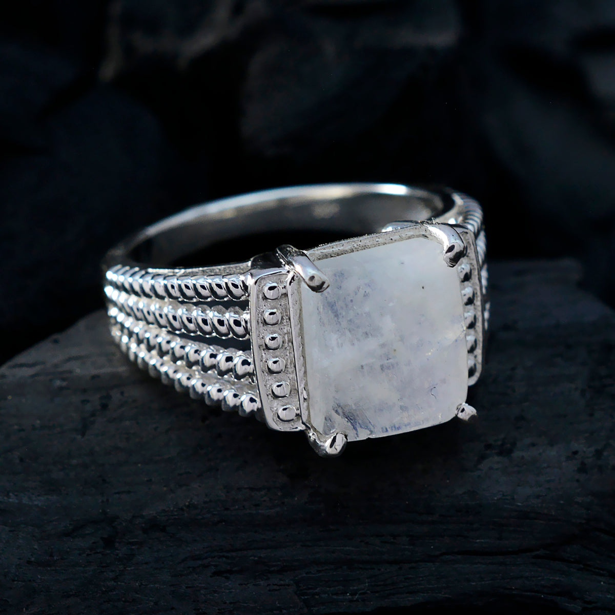 Natcha Abstract White Solitaire Ring
