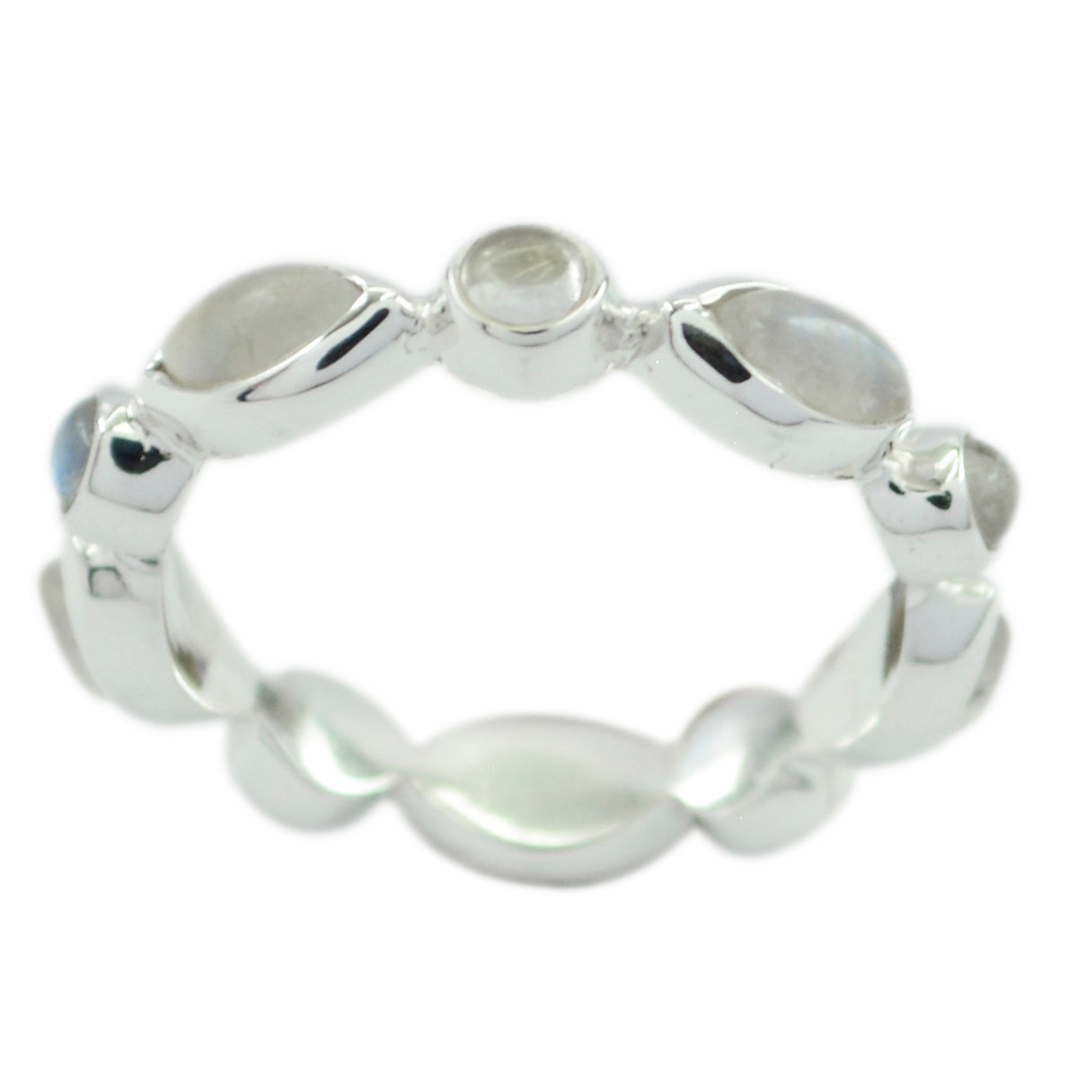 Katharina Eternity White multiple Band Rainbow Moonstone White