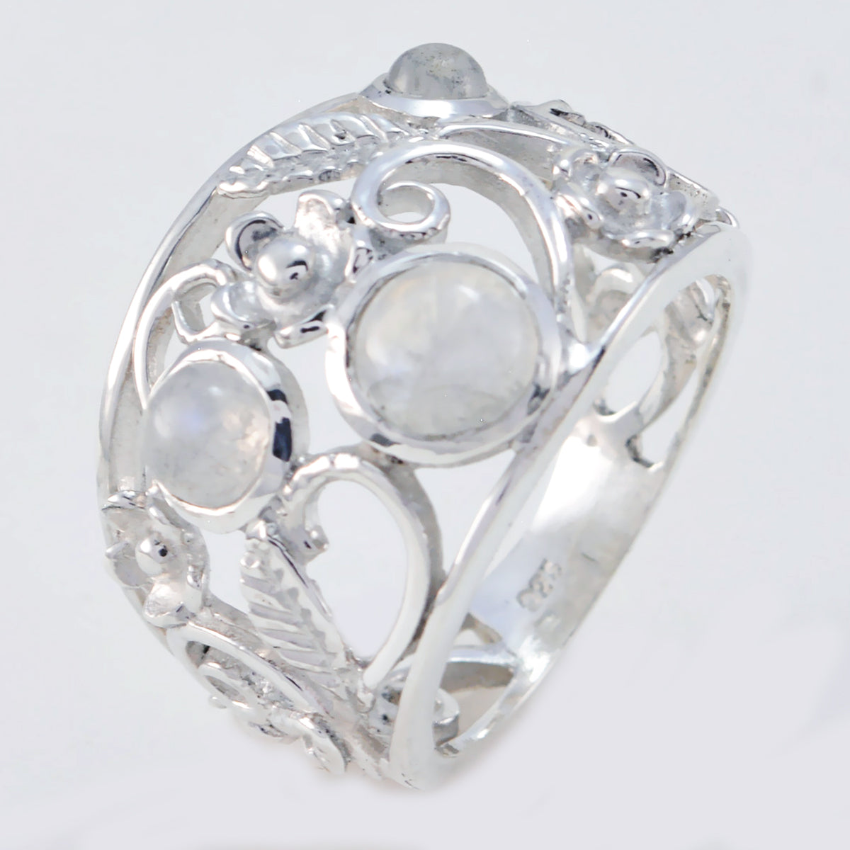 Aurora Contemporary White Penta Ring