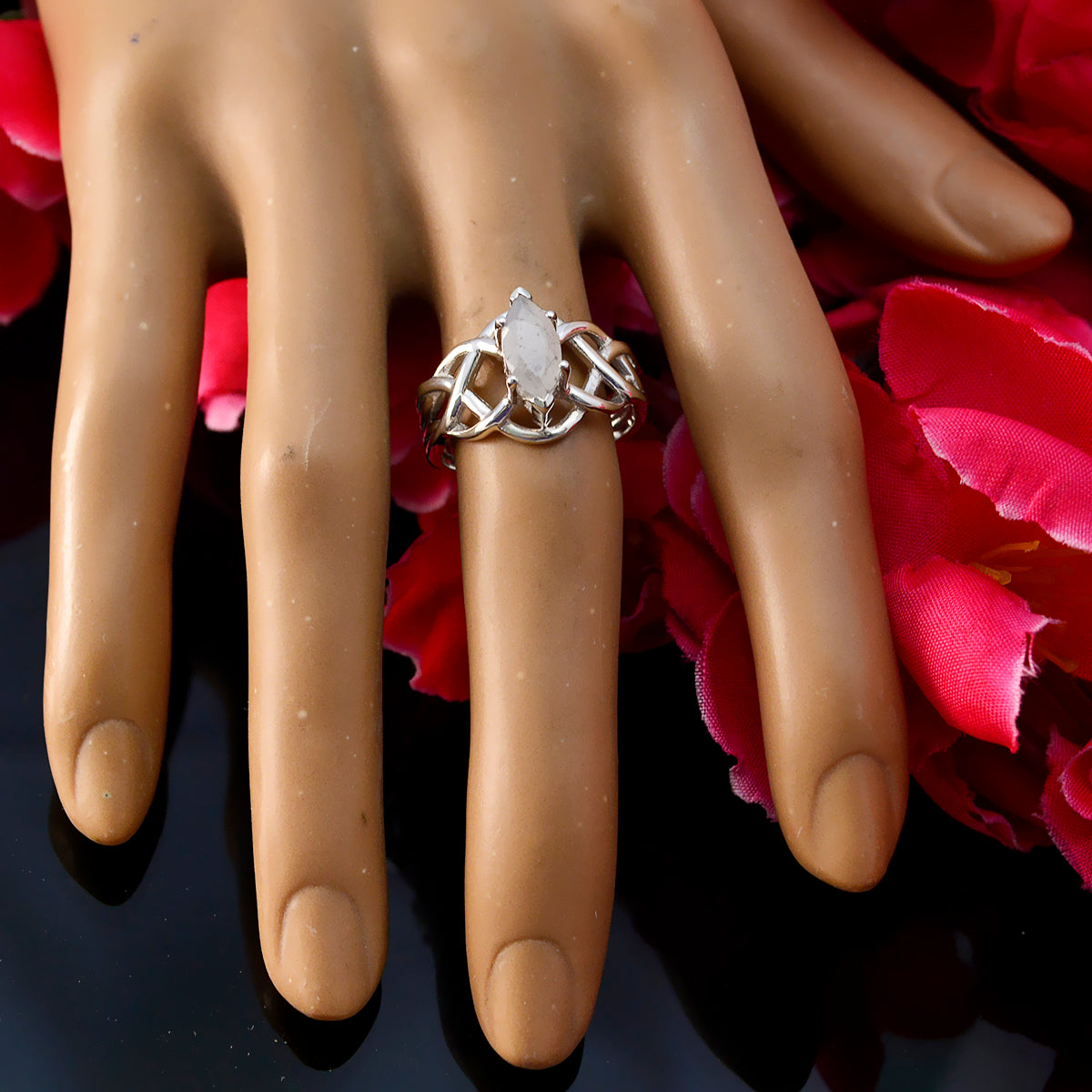 Charlotte Art Deco White Solitaire Ring