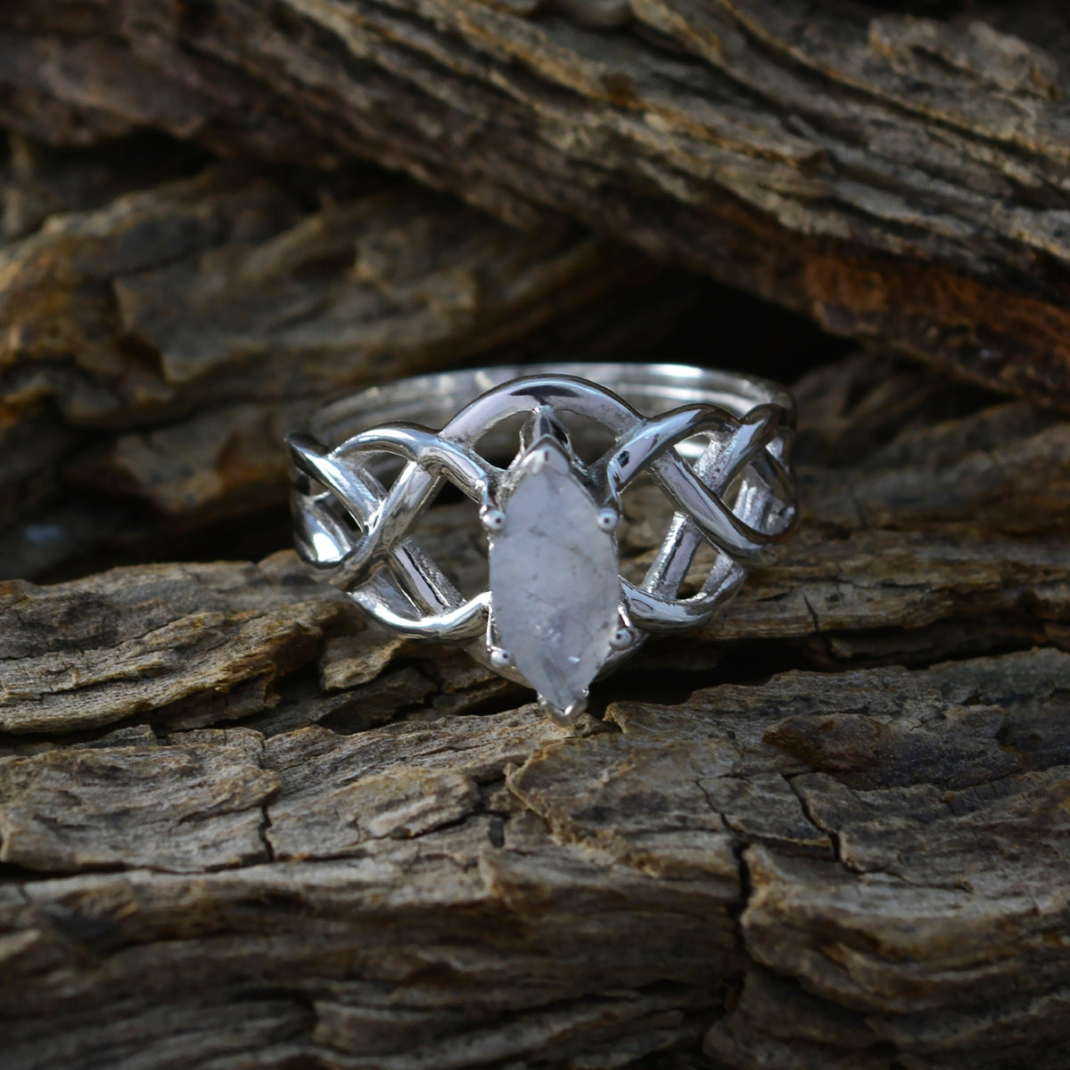 Charlotte Art Deco White Solitaire Ring