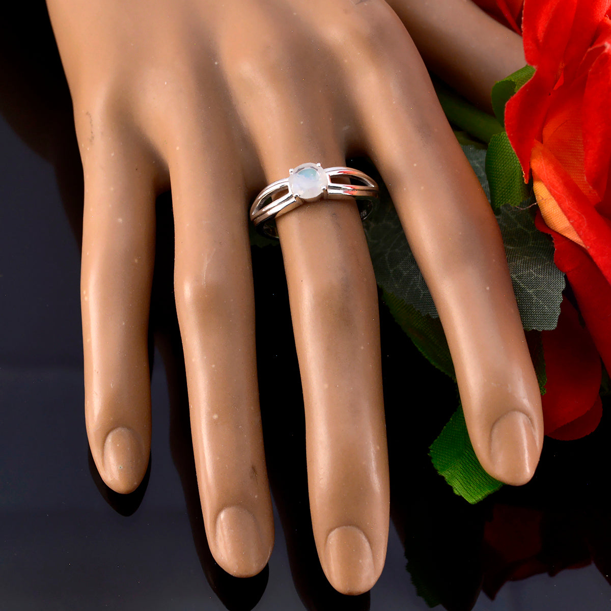Lakshmi Romantic White Solitaire Ring