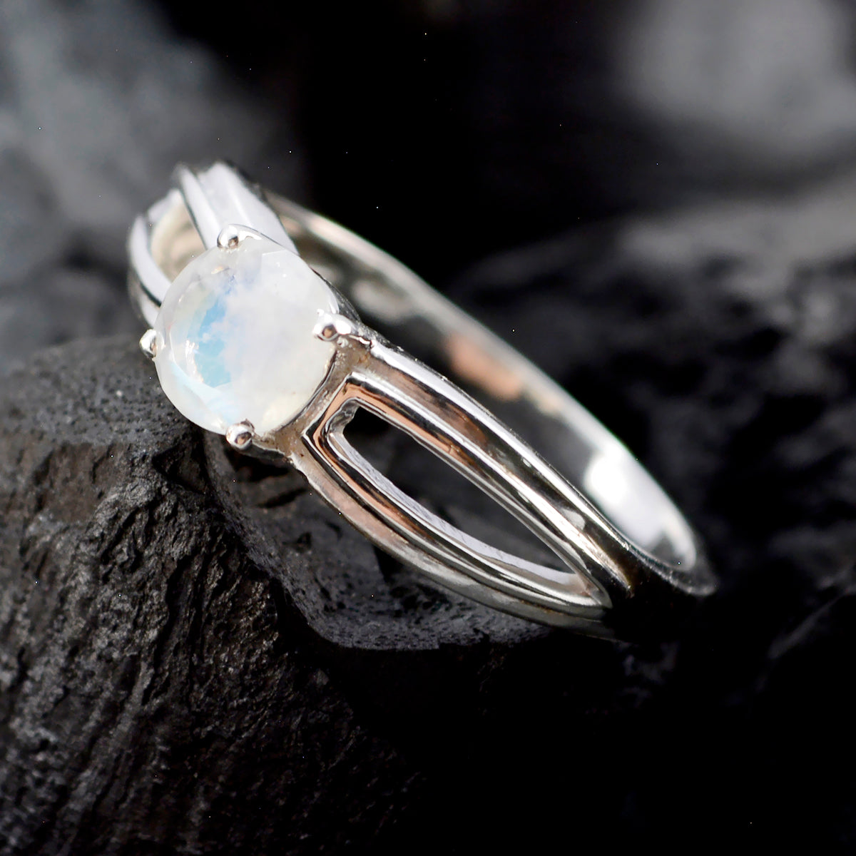 Lakshmi Romantic White Solitaire Ring