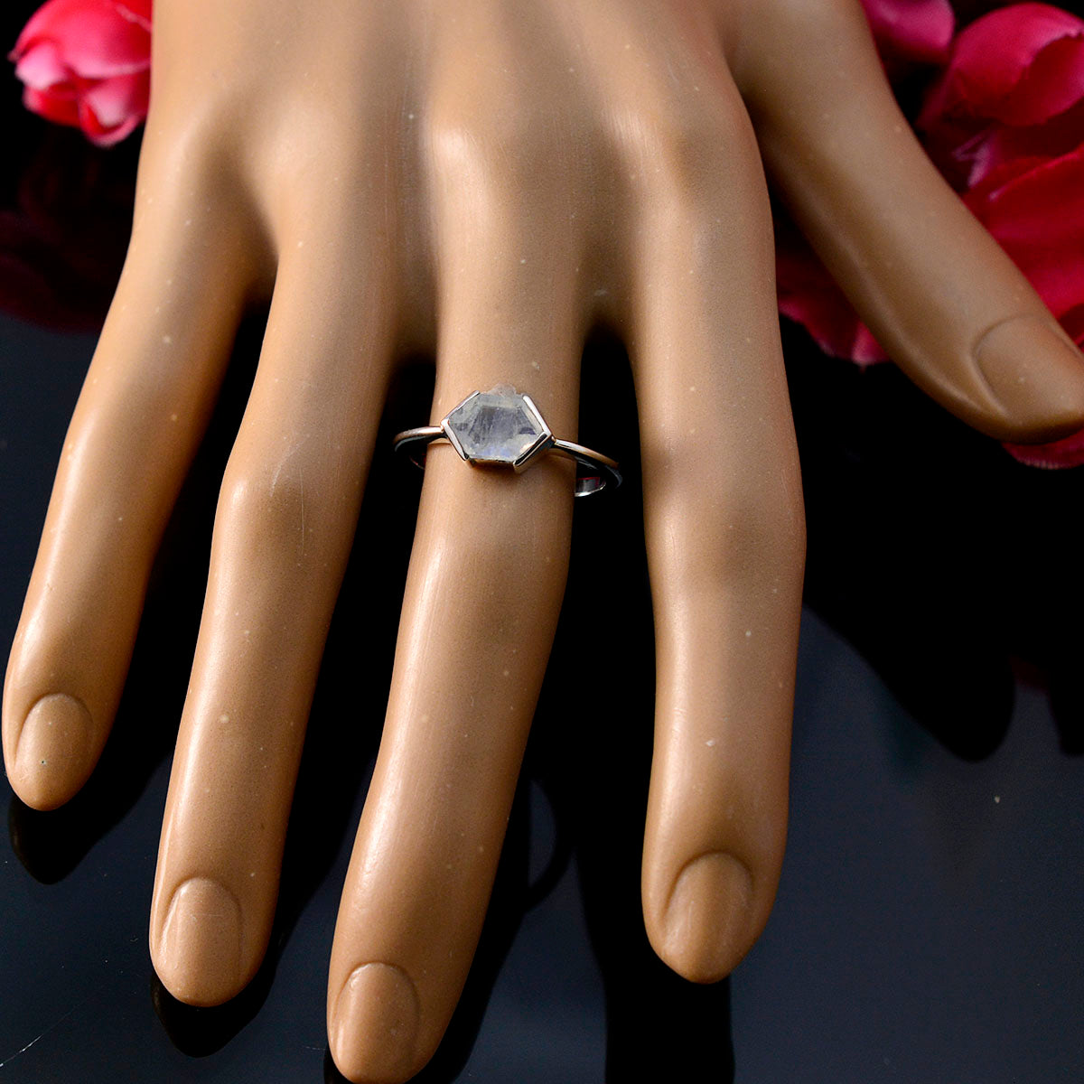 Aaliyah Boho White Solitaire Ring
