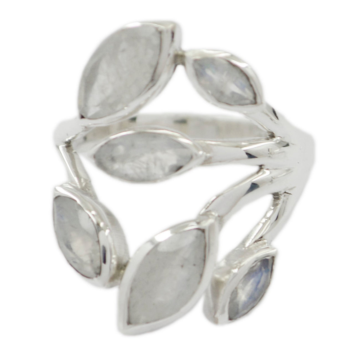 Freya Leafy White Hexa Ring