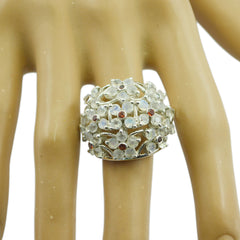 Gabriela Floral White multiple Ring