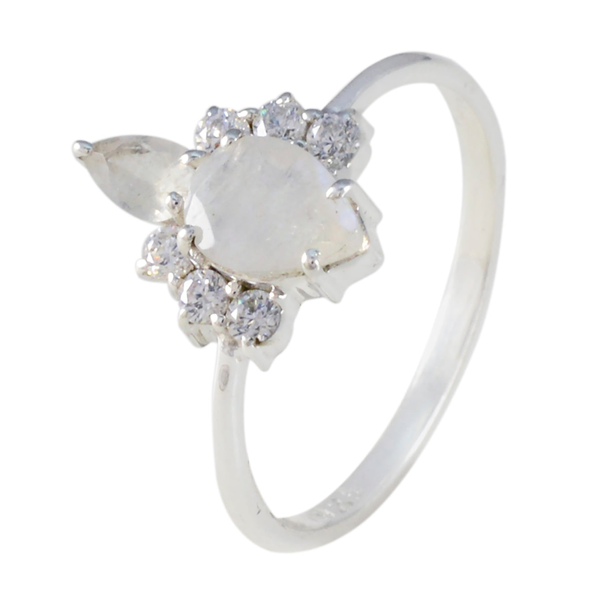 Natcha Graceful White Toi et Moi Ring
