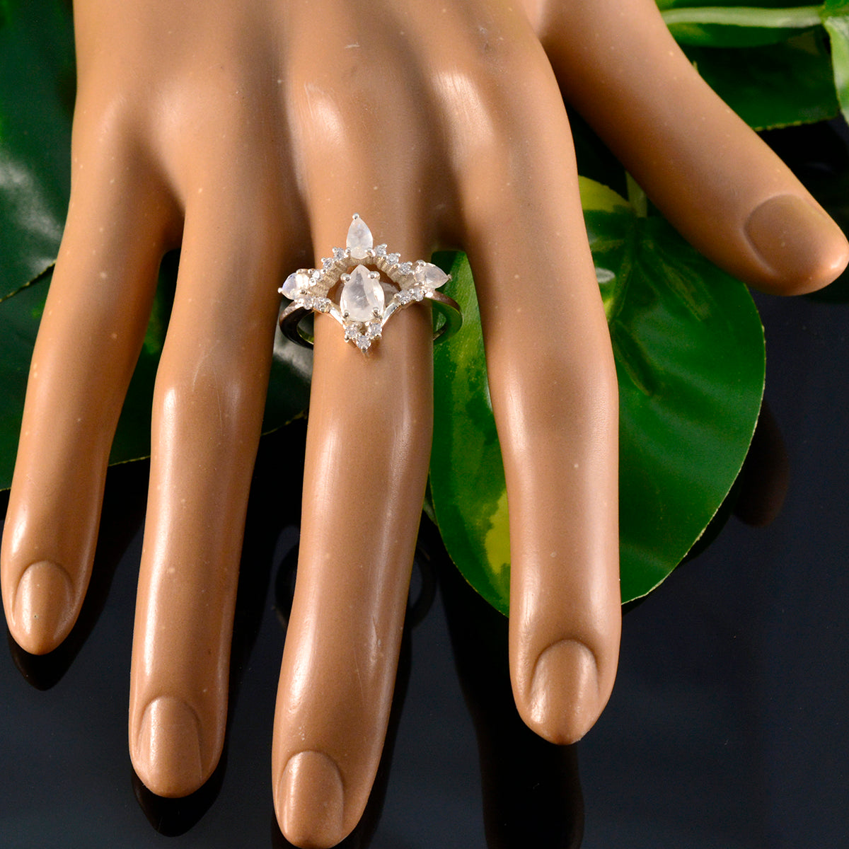 Carla Graceful White Halo Ring