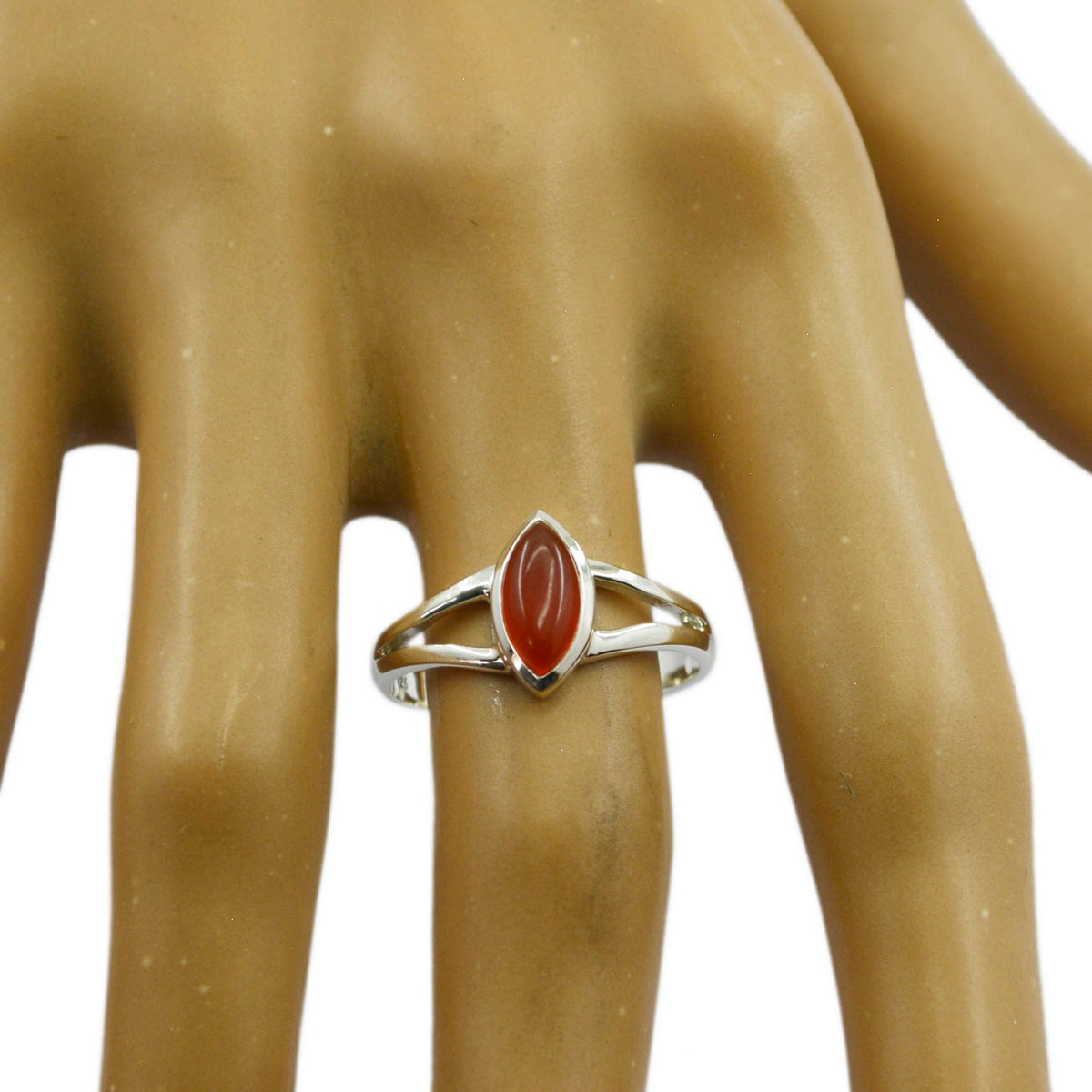 Araya Geometric Red Solitaire Ring