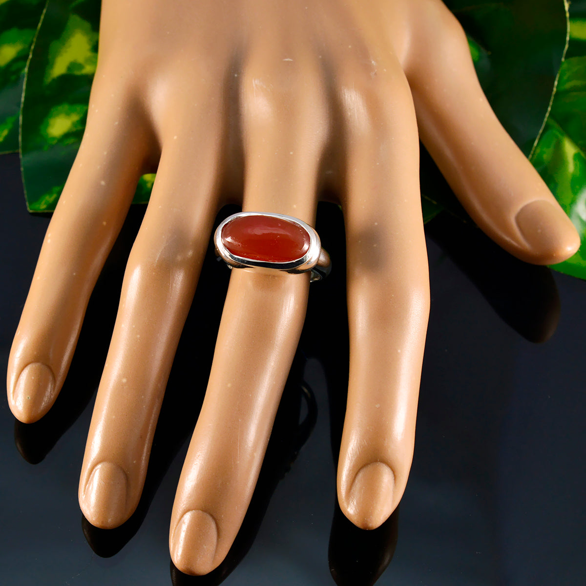 Kristine Engagement Red Solitaire Ring